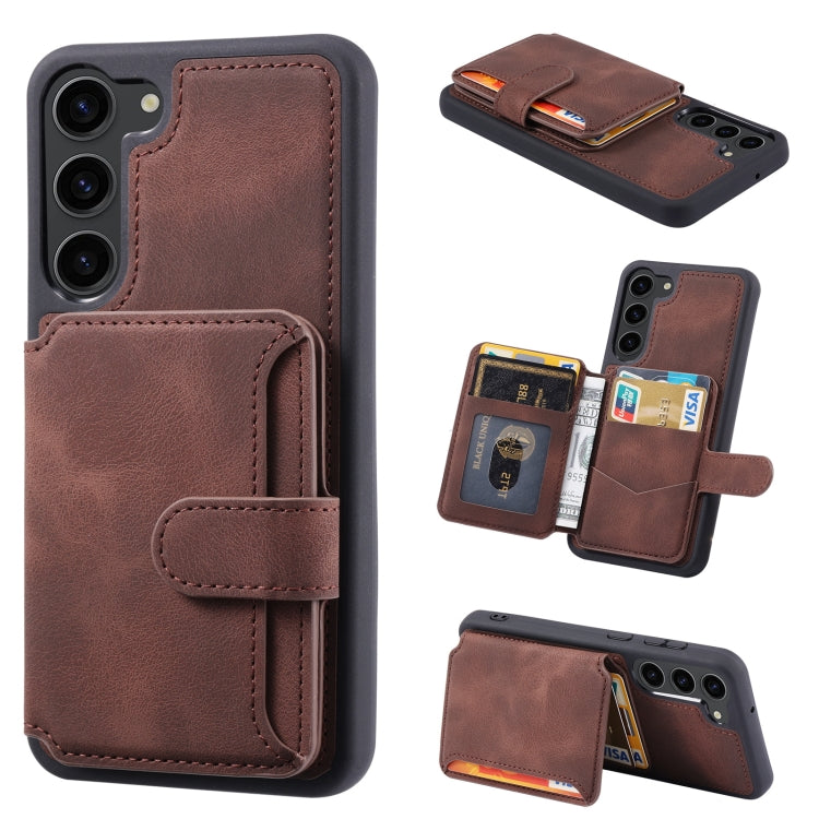 For Samsung Galaxy S23+ 5G Skin Feel Dream Anti-theft Brush Shockproof Portable Skin Card Bag Phone Case