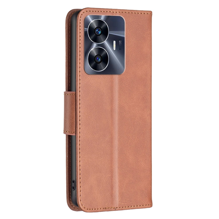 For Realme C55 Lambskin Texture Leather Phone Case