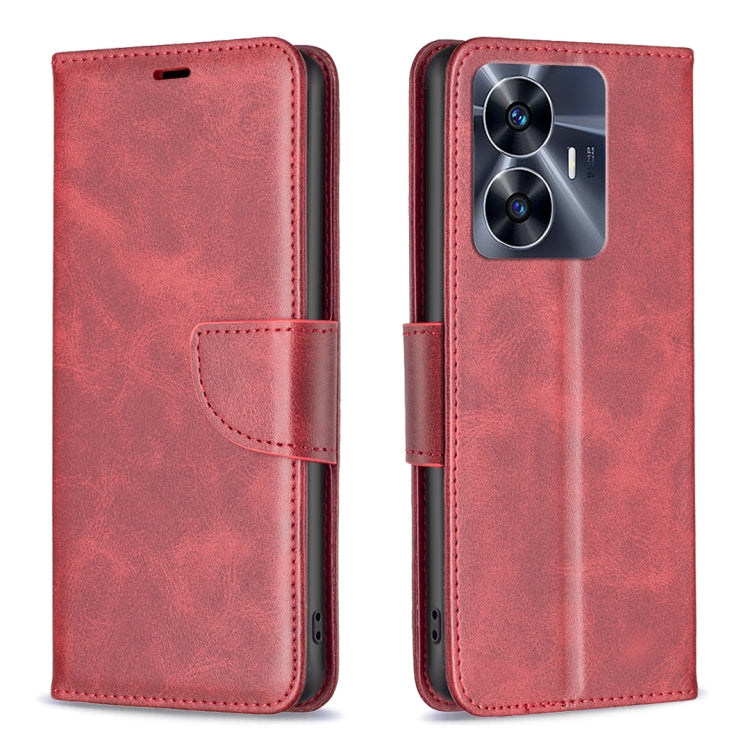 For Realme C55 Lambskin Texture Leather Phone Case