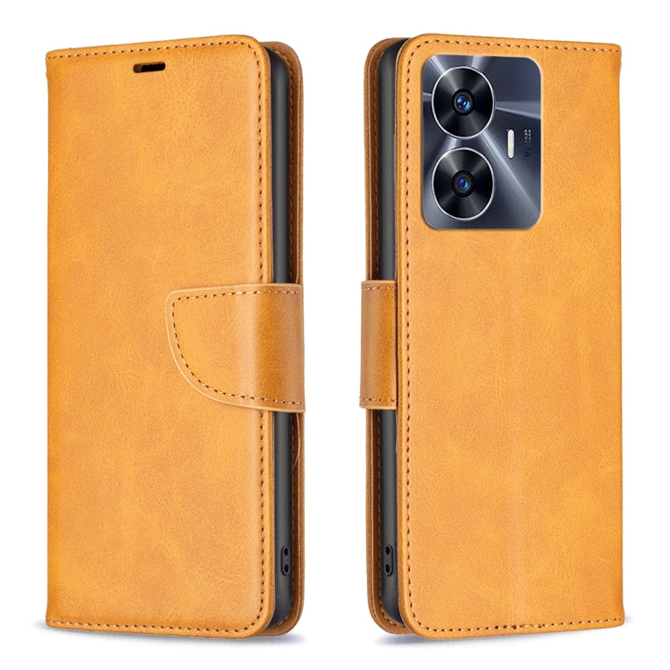 For Realme C55 Lambskin Texture Leather Phone Case