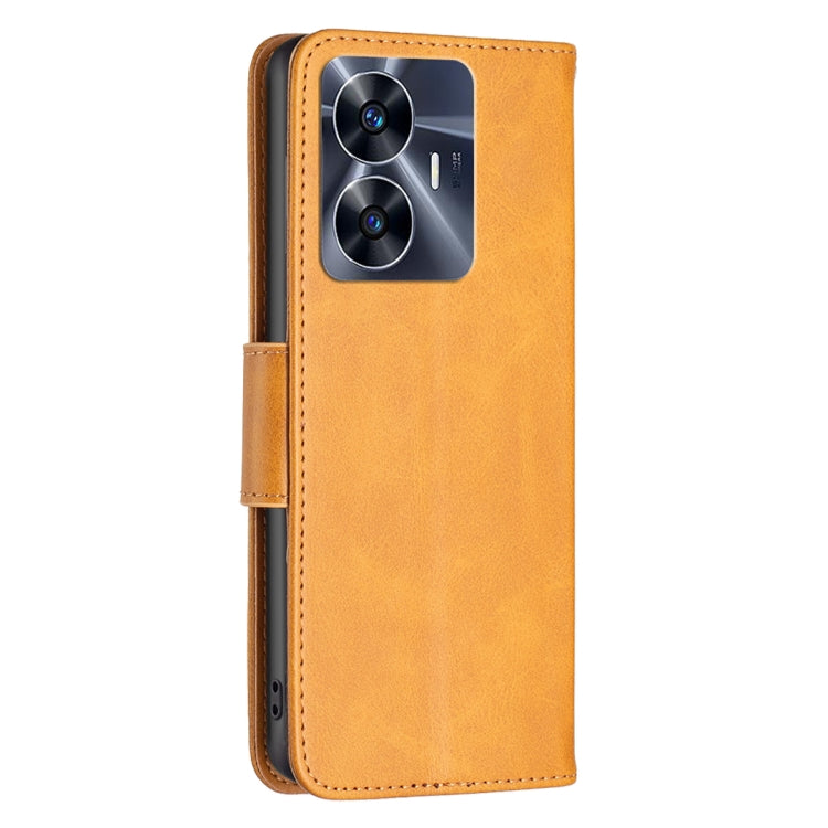 For Realme C55 Lambskin Texture Leather Phone Case