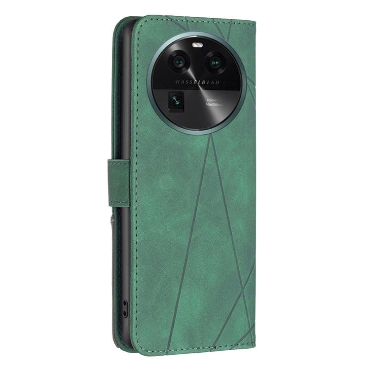 For OPPO Find X6 5G Magnetic Buckle Rhombus Texture Leather Phone Case