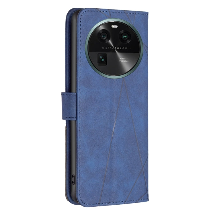 For OPPO Find X6 5G Magnetic Buckle Rhombus Texture Leather Phone Case