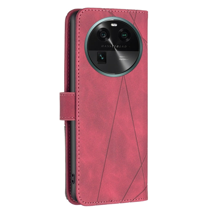 For OPPO Find X6 5G Magnetic Buckle Rhombus Texture Leather Phone Case