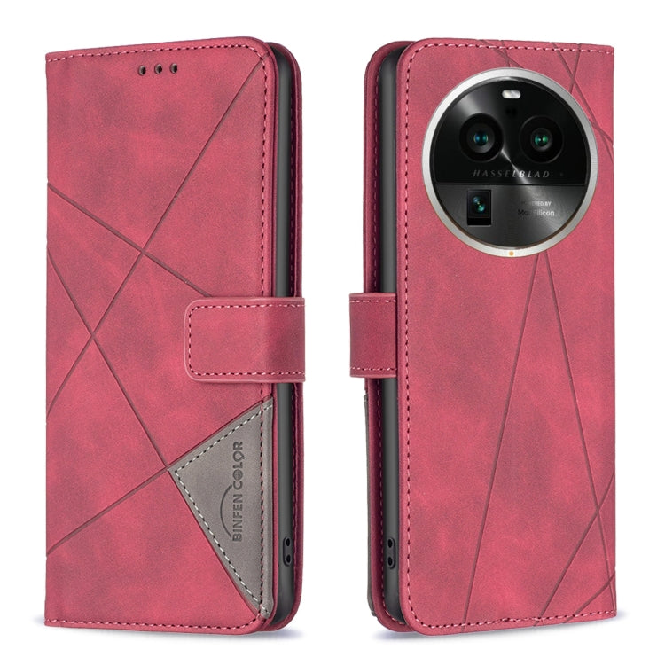 For OPPO Find X6 Pro 5G Magnetic Buckle Rhombus Texture Leather Phone Case