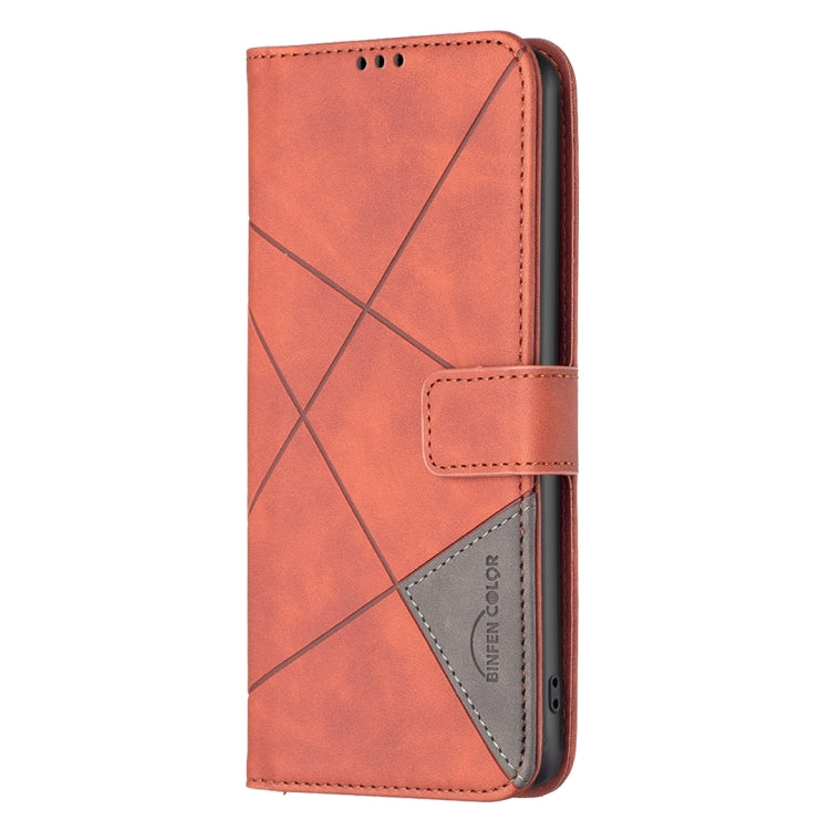 For Xiaomi Redmi Note 12 4G Global Magnetic Buckle Rhombus Texture Leather Phone Case