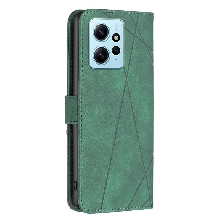 For Xiaomi Redmi Note 12 4G Global Magnetic Buckle Rhombus Texture Leather Phone Case