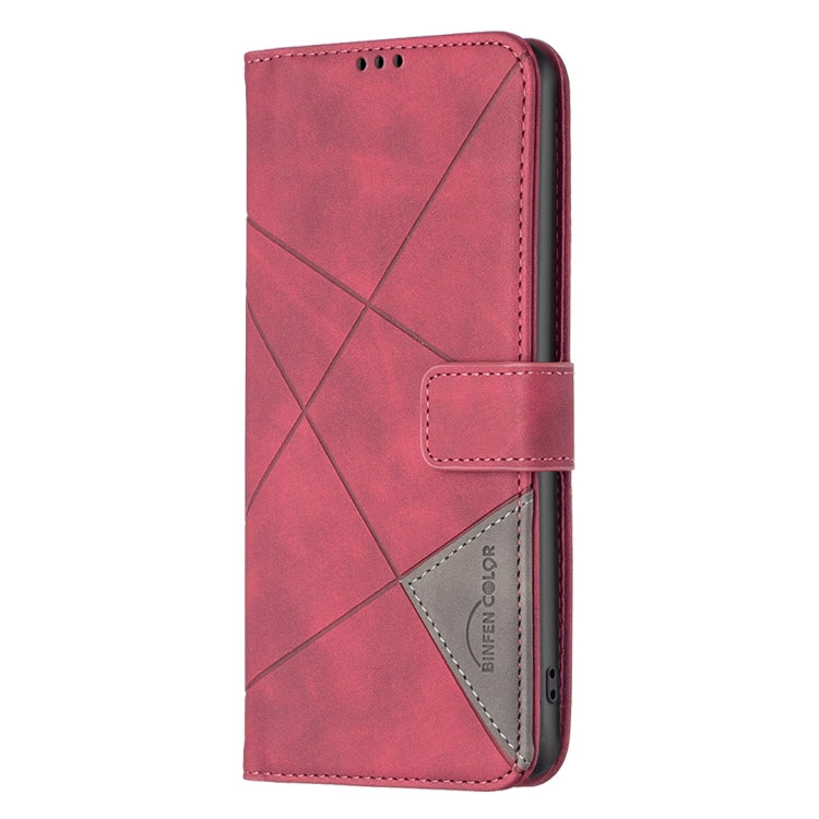 For Xiaomi Redmi Note 12 4G Global Magnetic Buckle Rhombus Texture Leather Phone Case