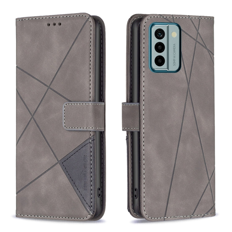 For Nokia G22 Magnetic Buckle Rhombus Texture Leather Phone Case