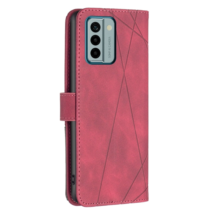 For Nokia G22 Magnetic Buckle Rhombus Texture Leather Phone Case