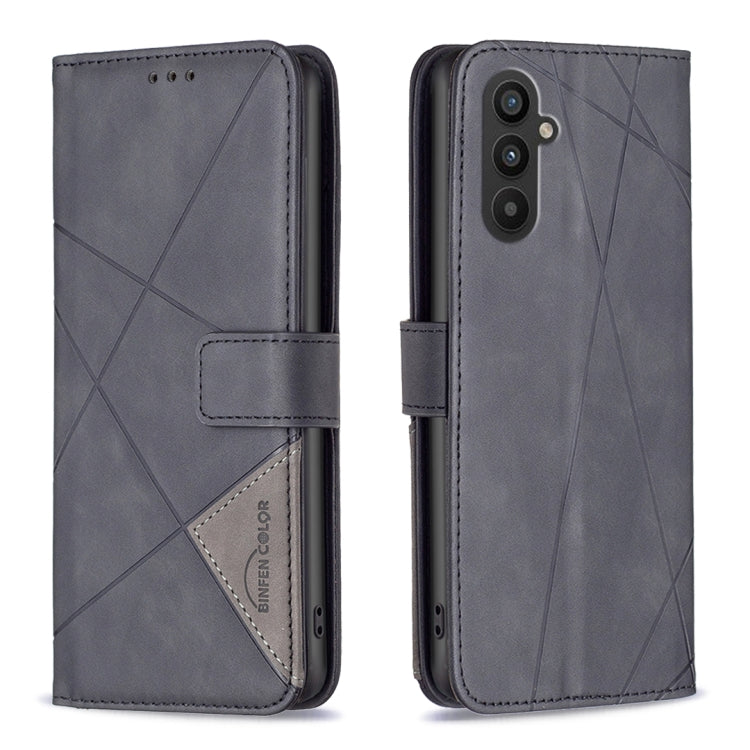 For Samsung Galaxy A24 4G Magnetic Buckle Rhombus Texture Leather Phone Case