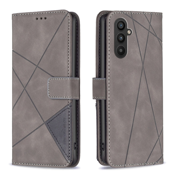 For Samsung Galaxy A24 4G Magnetic Buckle Rhombus Texture Leather Phone Case