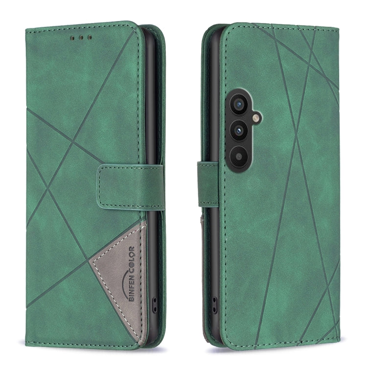 For Samsung Galaxy A24 4G Magnetic Buckle Rhombus Texture Leather Phone Case