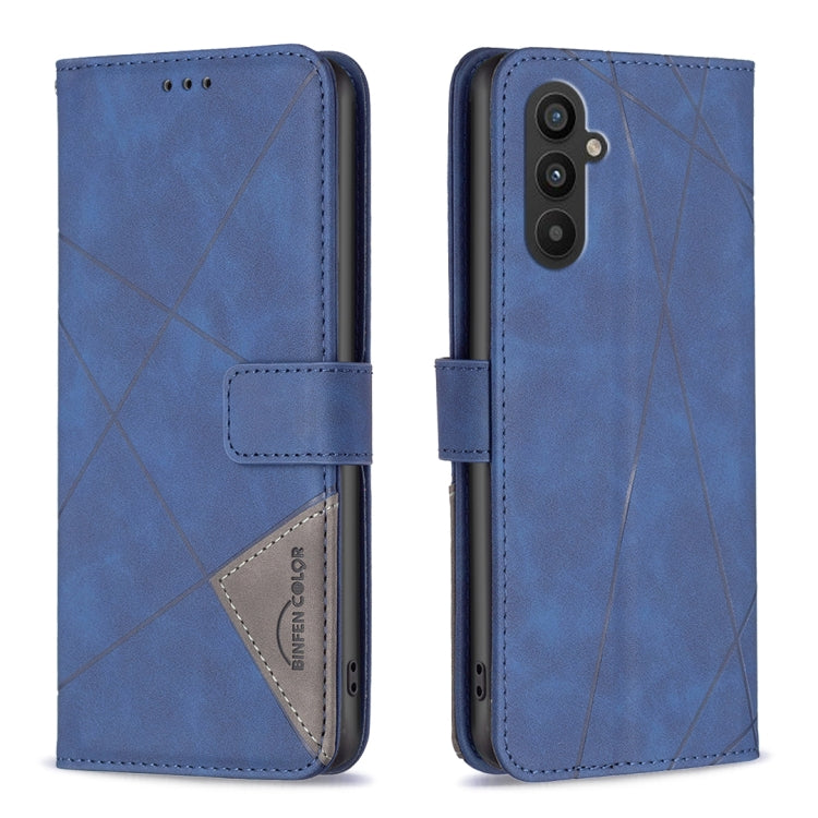 For Samsung Galaxy A24 4G Magnetic Buckle Rhombus Texture Leather Phone Case