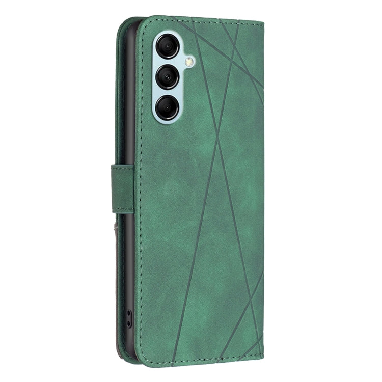 For Samsung Galaxy M14 5G Magnetic Buckle Rhombus Texture Leather Phone Case
