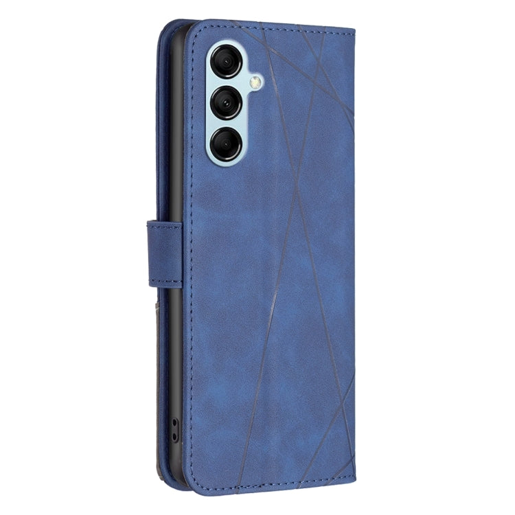 For Samsung Galaxy M14 5G Magnetic Buckle Rhombus Texture Leather Phone Case