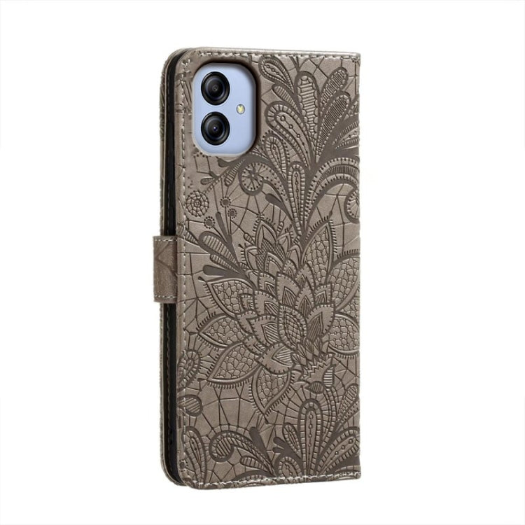 For Samsung Galaxy A04e Lace Flower Embossing Flip Leather Phone Case