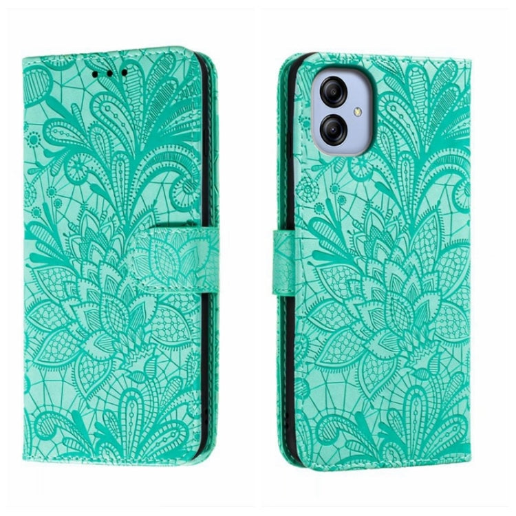 For Samsung Galaxy A04e Lace Flower Embossing Flip Leather Phone Case