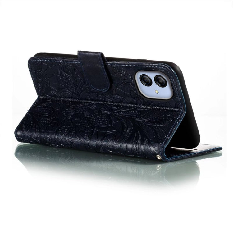 For Samsung Galaxy A04e Lace Flower Embossing Flip Leather Phone Case