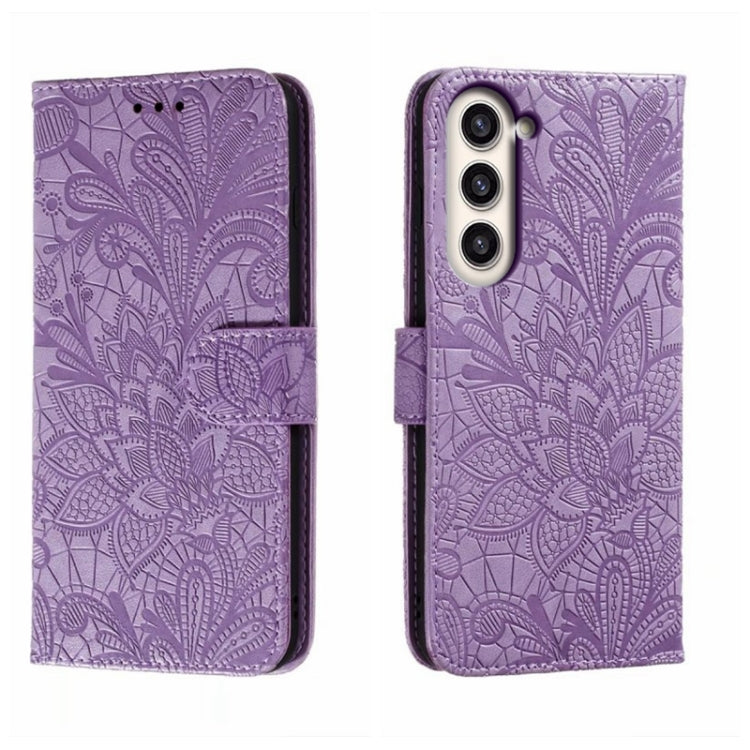 For Samsung Galaxy S23+ 5G Lace Flower Embossing Flip Leather Phone Case