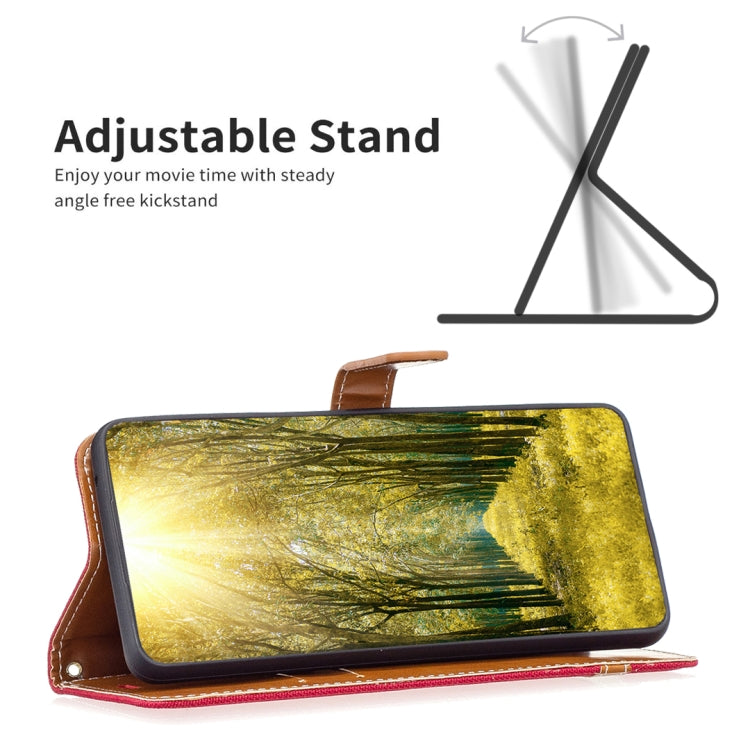 For Xiaomi Redmi Note 12 4G Global Color Block Denim Texture Leather Phone Case