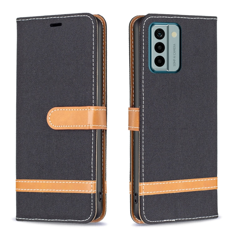 For Nokia G22 Color Block Denim Texture Leather Phone Case