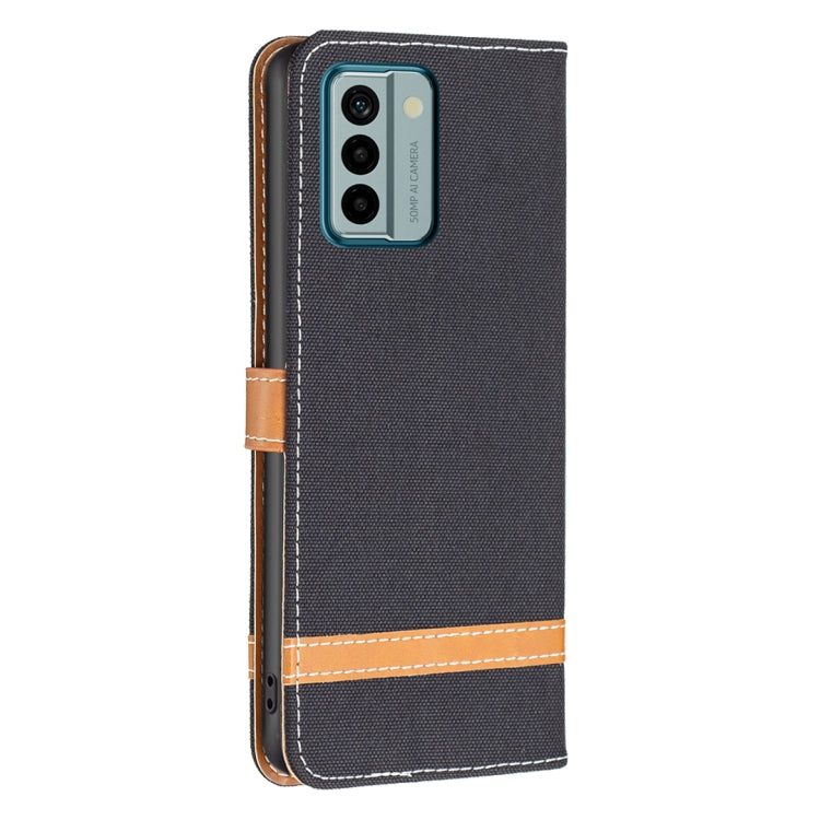 For Nokia G22 Color Block Denim Texture Leather Phone Case