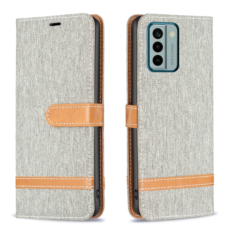 For Nokia G22 Color Block Denim Texture Leather Phone Case