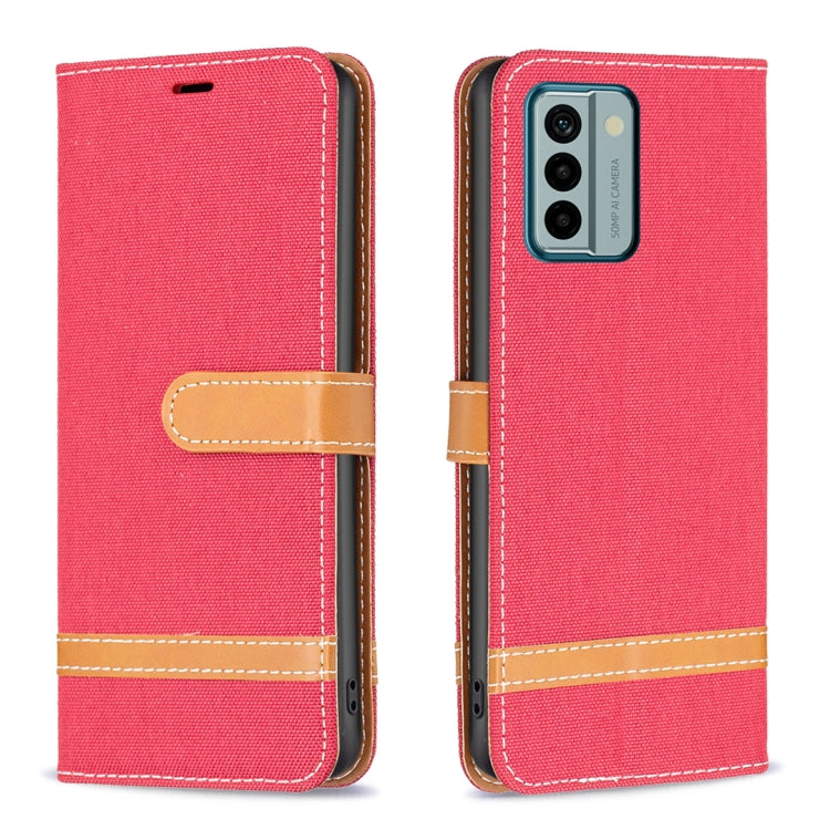 For Nokia G22 Color Block Denim Texture Leather Phone Case
