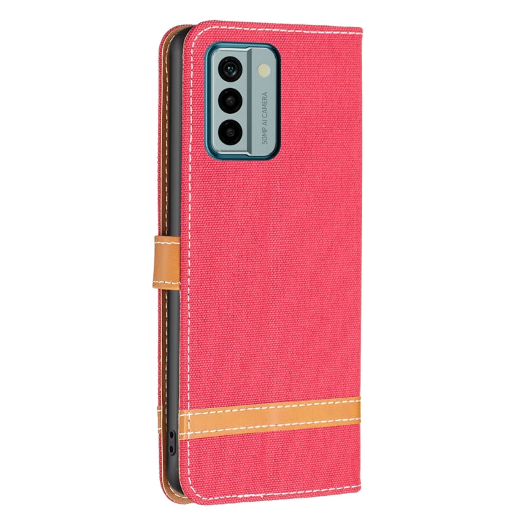For Nokia G22 Color Block Denim Texture Leather Phone Case