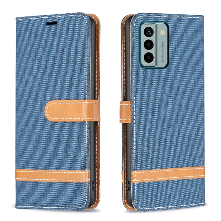 For Nokia G22 Color Block Denim Texture Leather Phone Case