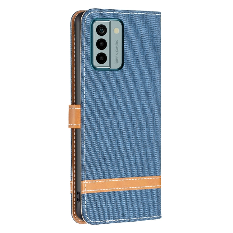 For Nokia G22 Color Block Denim Texture Leather Phone Case