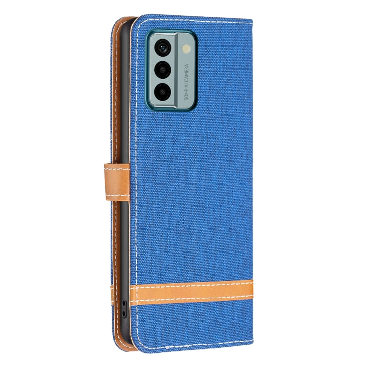 For Nokia G22 Color Block Denim Texture Leather Phone Case