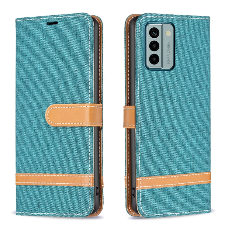 For Nokia G22 Color Block Denim Texture Leather Phone Case