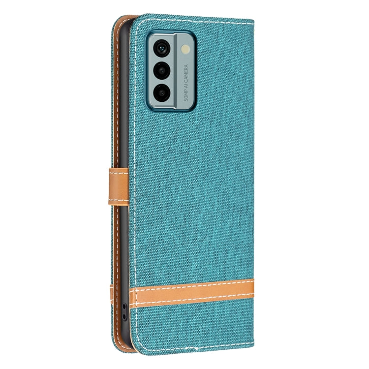 For Nokia G22 Color Block Denim Texture Leather Phone Case