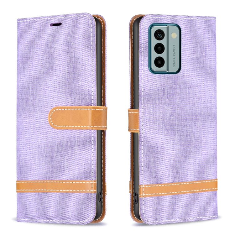 For Nokia G22 Color Block Denim Texture Leather Phone Case