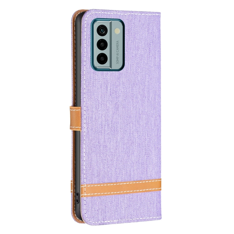 For Nokia G22 Color Block Denim Texture Leather Phone Case