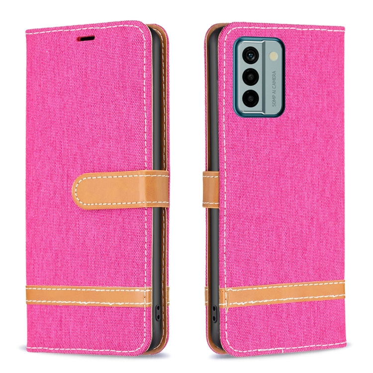 For Nokia G22 Color Block Denim Texture Leather Phone Case