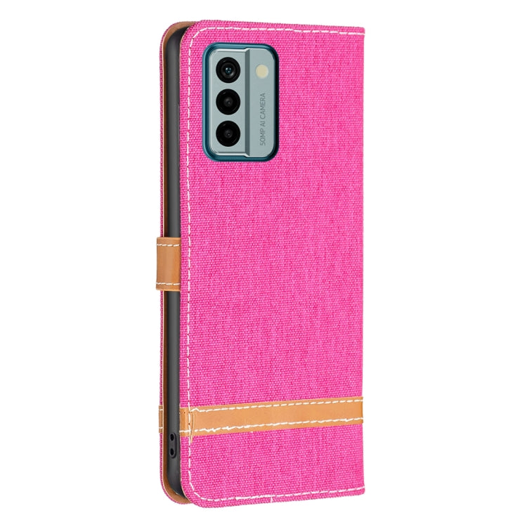 For Nokia G22 Color Block Denim Texture Leather Phone Case
