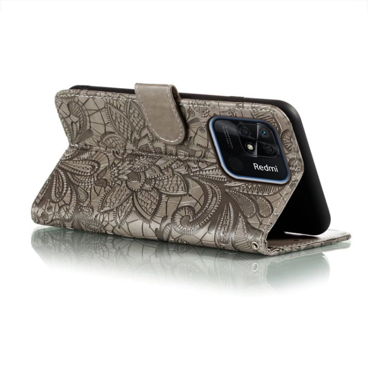 For Xiaomi Redmi 10C Lace Flower Embossing Flip Leather Phone Case