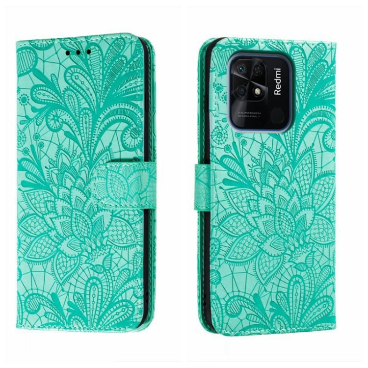 For Xiaomi Redmi 10C Lace Flower Embossing Flip Leather Phone Case