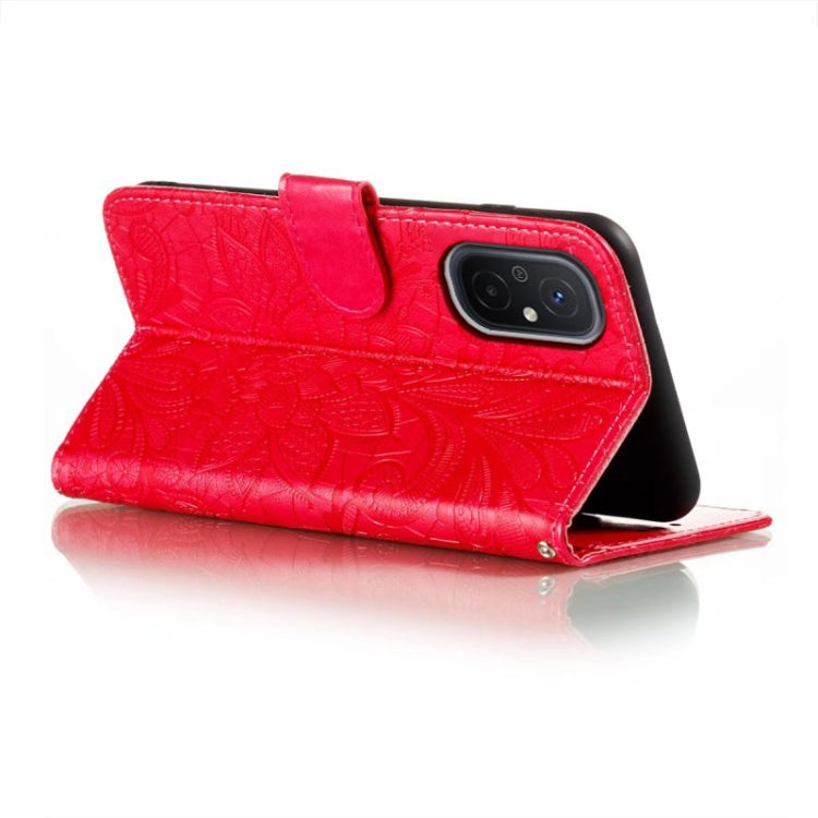 For Xiaomi Redmi 12C Lace Flower Embossing Flip Leather Phone Case