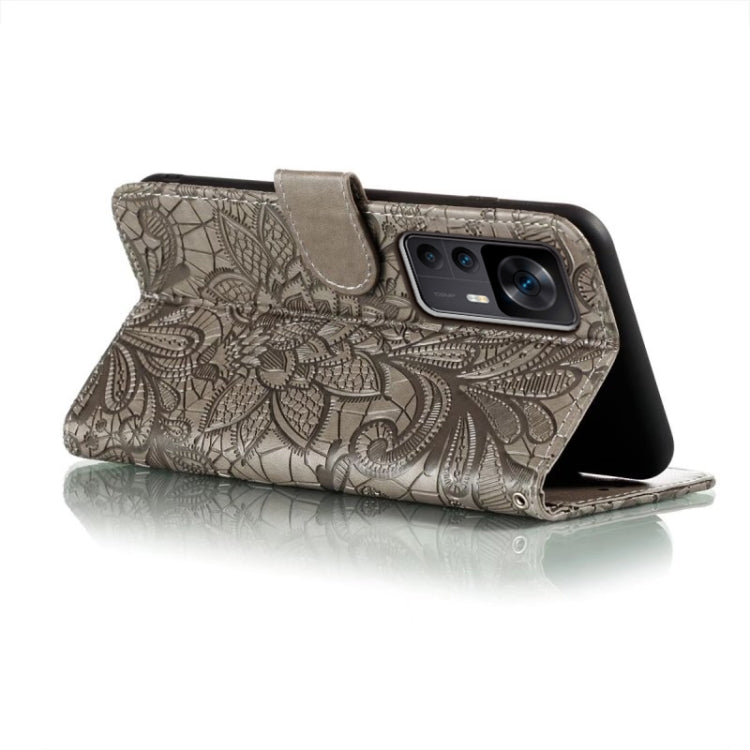 For Xiaomi Redmi K50 Ultra Lace Flower Embossing Flip Leather Phone Case