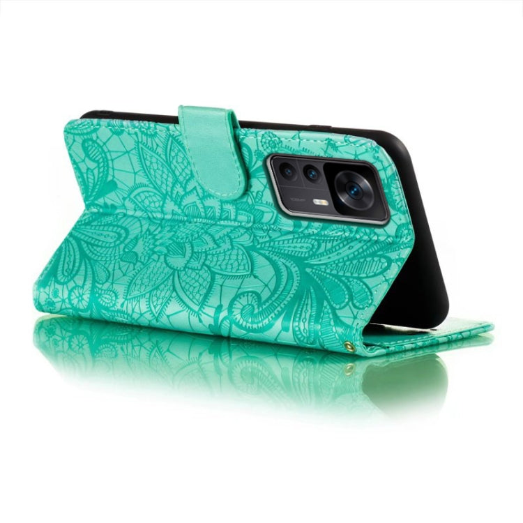 For Xiaomi Redmi K50 Ultra Lace Flower Embossing Flip Leather Phone Case