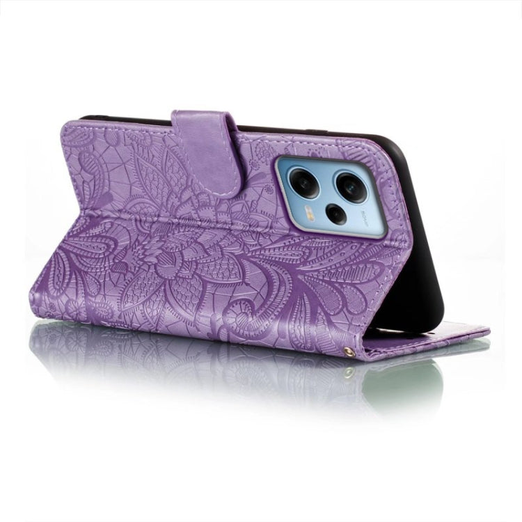For Xiaomi Redmi Note 12 Pro Lace Flower Embossing Flip Leather Phone Case