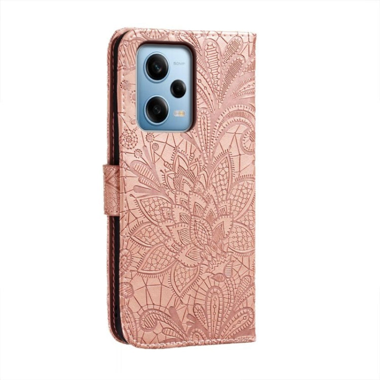 For Xiaomi Redmi Note 12 Pro Lace Flower Embossing Flip Leather Phone Case