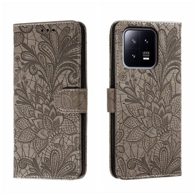 For Xiaomi 13 Lace Flower Embossing Flip Leather Phone Case