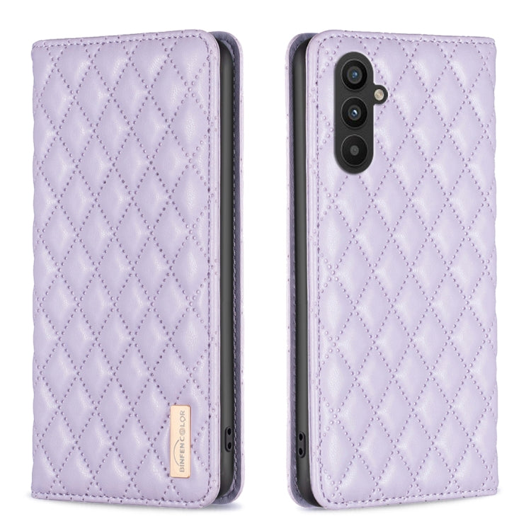 For Samsung Galaxy A24 4G Diamond Lattice Magnetic Leather Flip Phone Case