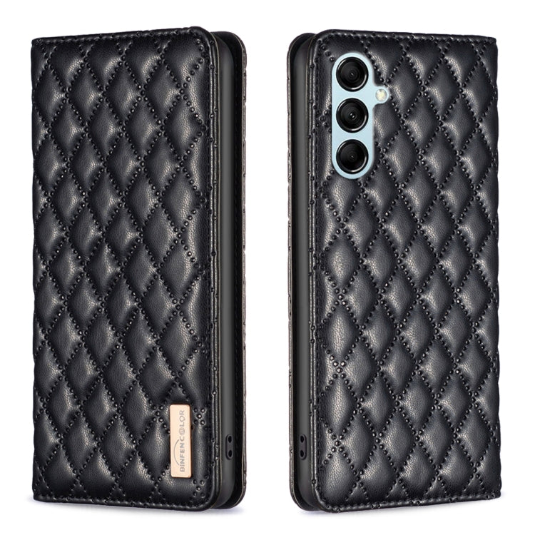For Samsung Galaxy M14 5G Diamond Lattice Magnetic Leather Flip Phone Case