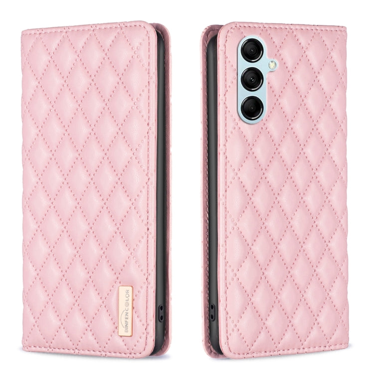For Samsung Galaxy M14 5G Diamond Lattice Magnetic Leather Flip Phone Case
